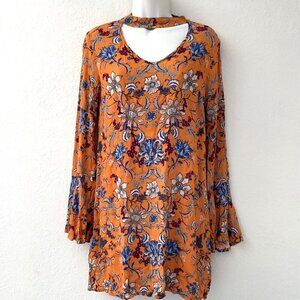 NEW BOHO FLORAL  CHOCKER MINI DRESS TUNIC